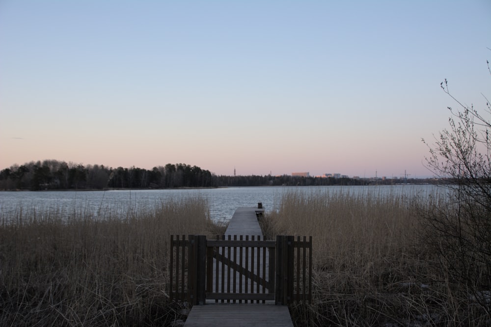 a dock on a lake