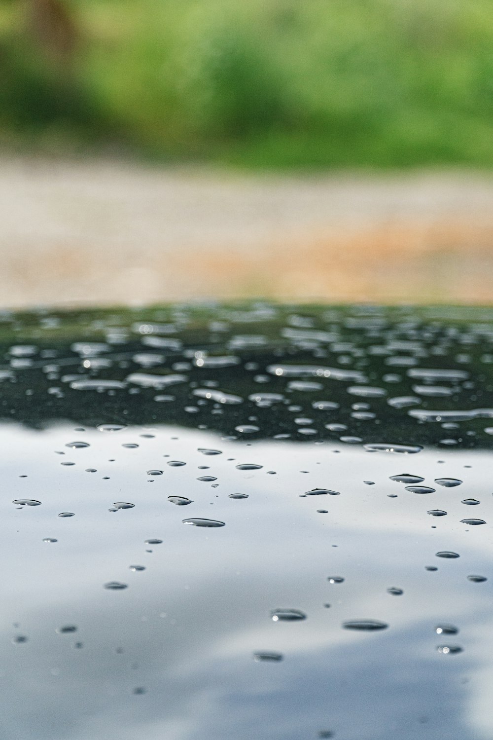 a close up of water drops