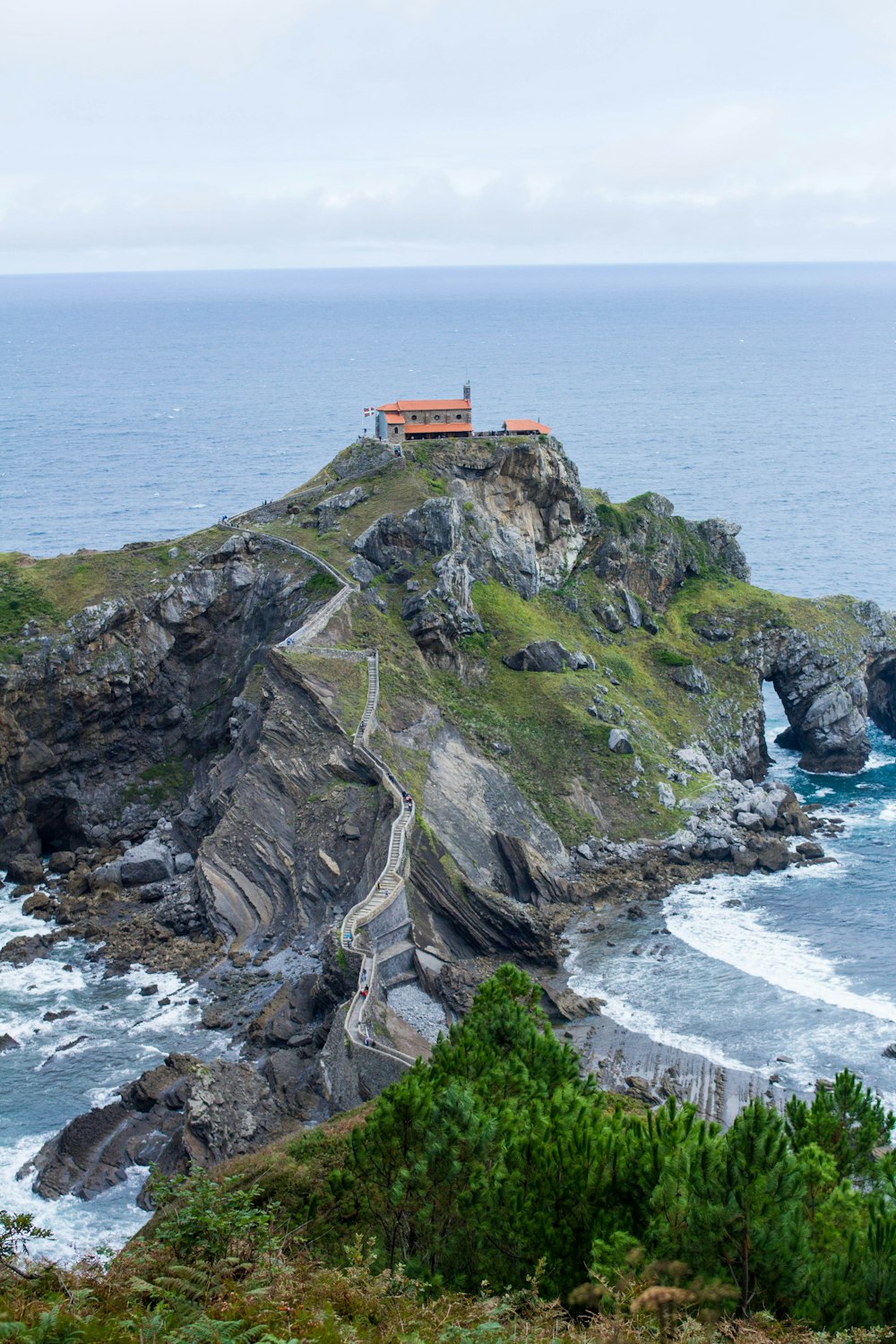 a building on a cliff