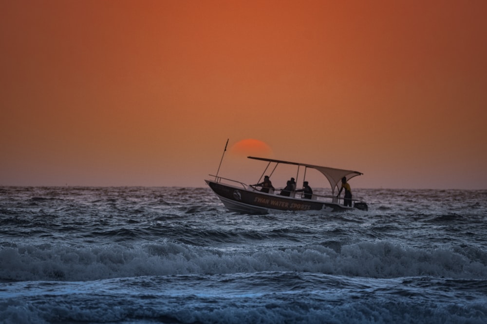 a boat sailing in the sea