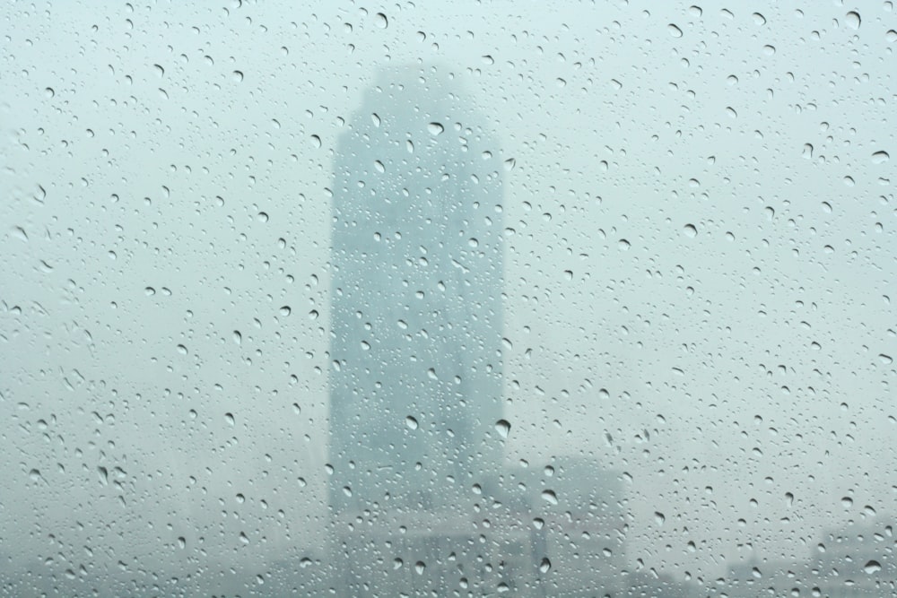 a window covered in water