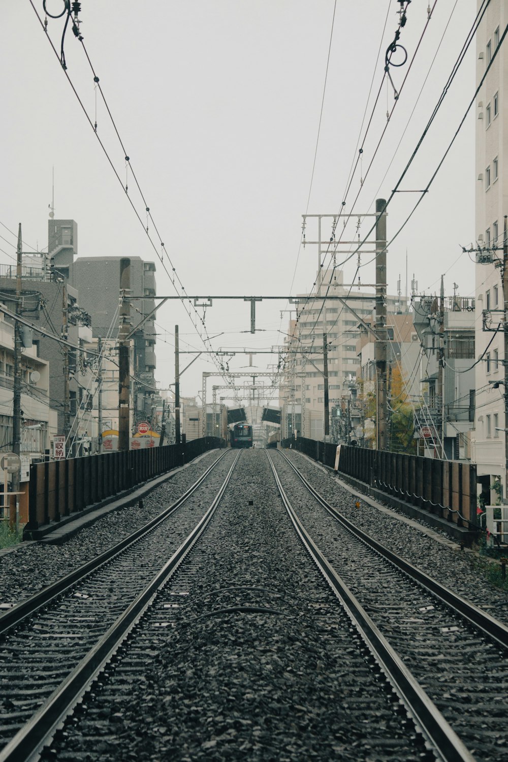 train tracks in a city