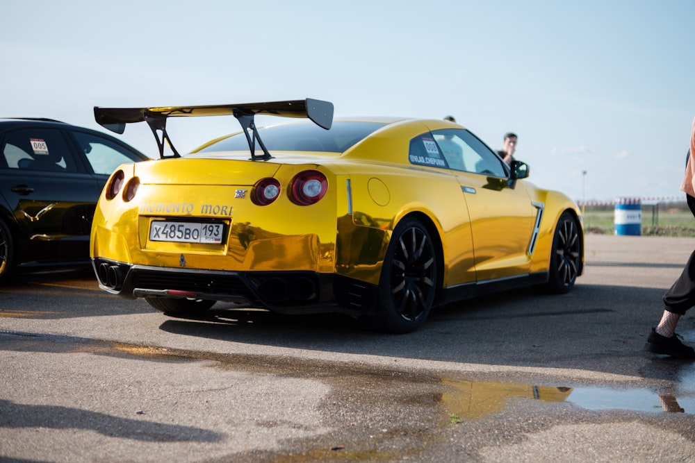 a yellow sports car