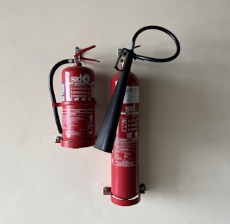 a fire extinguisher on a white background