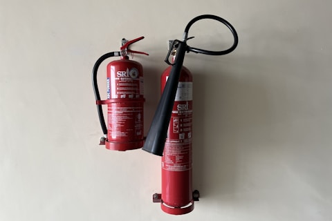 a fire extinguisher on a white background