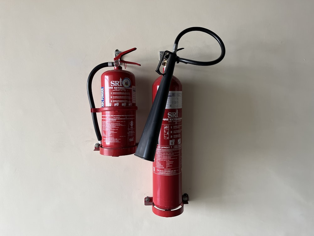 a fire extinguisher on a white background