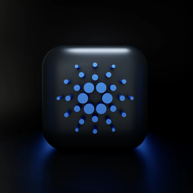 A sleek, modern digital domain name concept with dark blue and gray tones