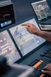 a person using a touch screen device