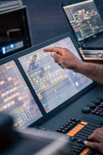 a person using a touch screen device