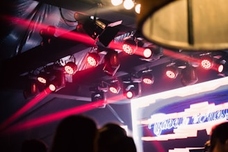 a stage with a crowd watching