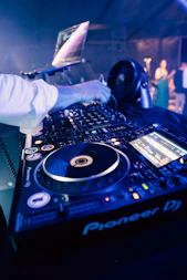 a person working on a dj turntable