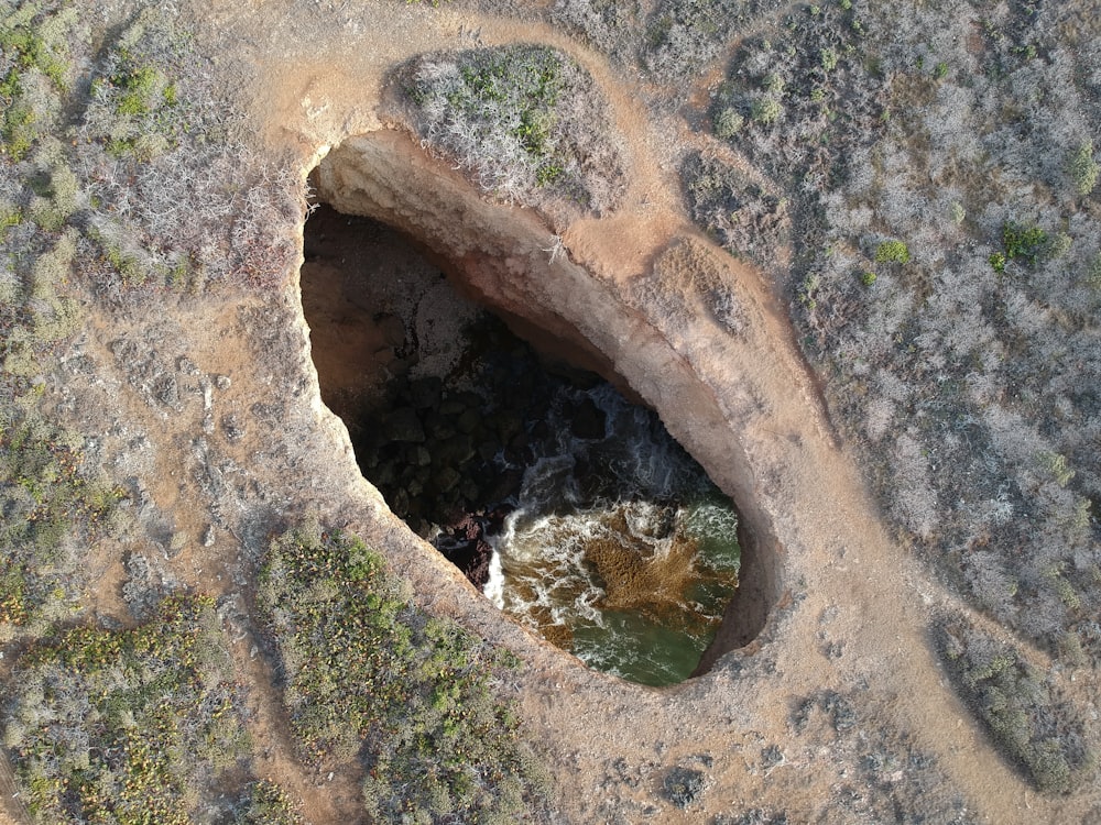 a cave in the ground