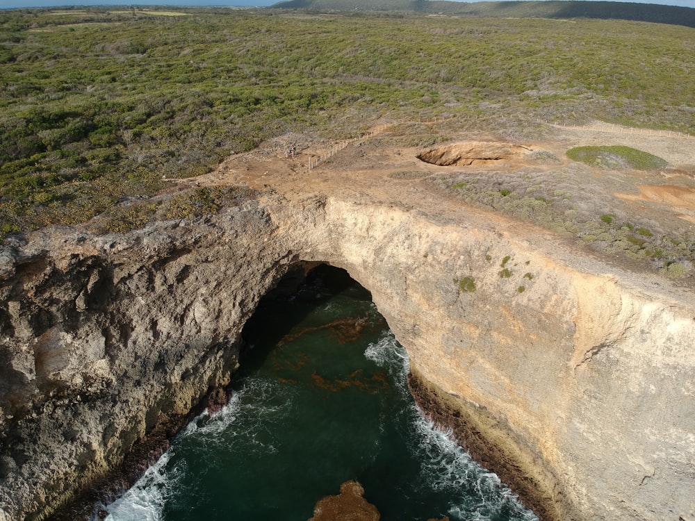 a large rock formation