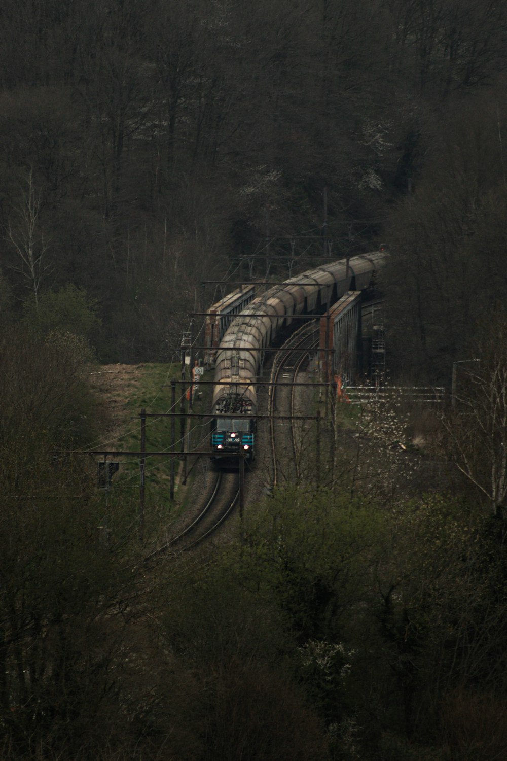 a train on the railway tracks