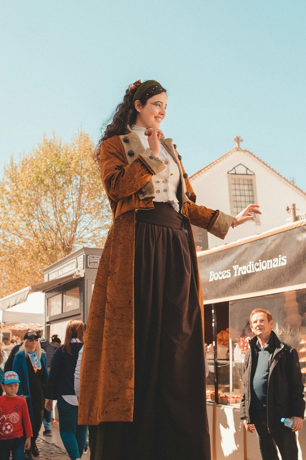 a person standing in front of a building