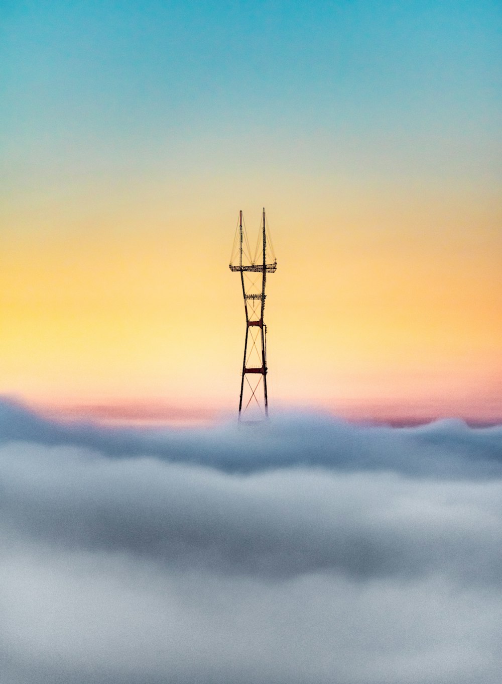 a tower in the clouds