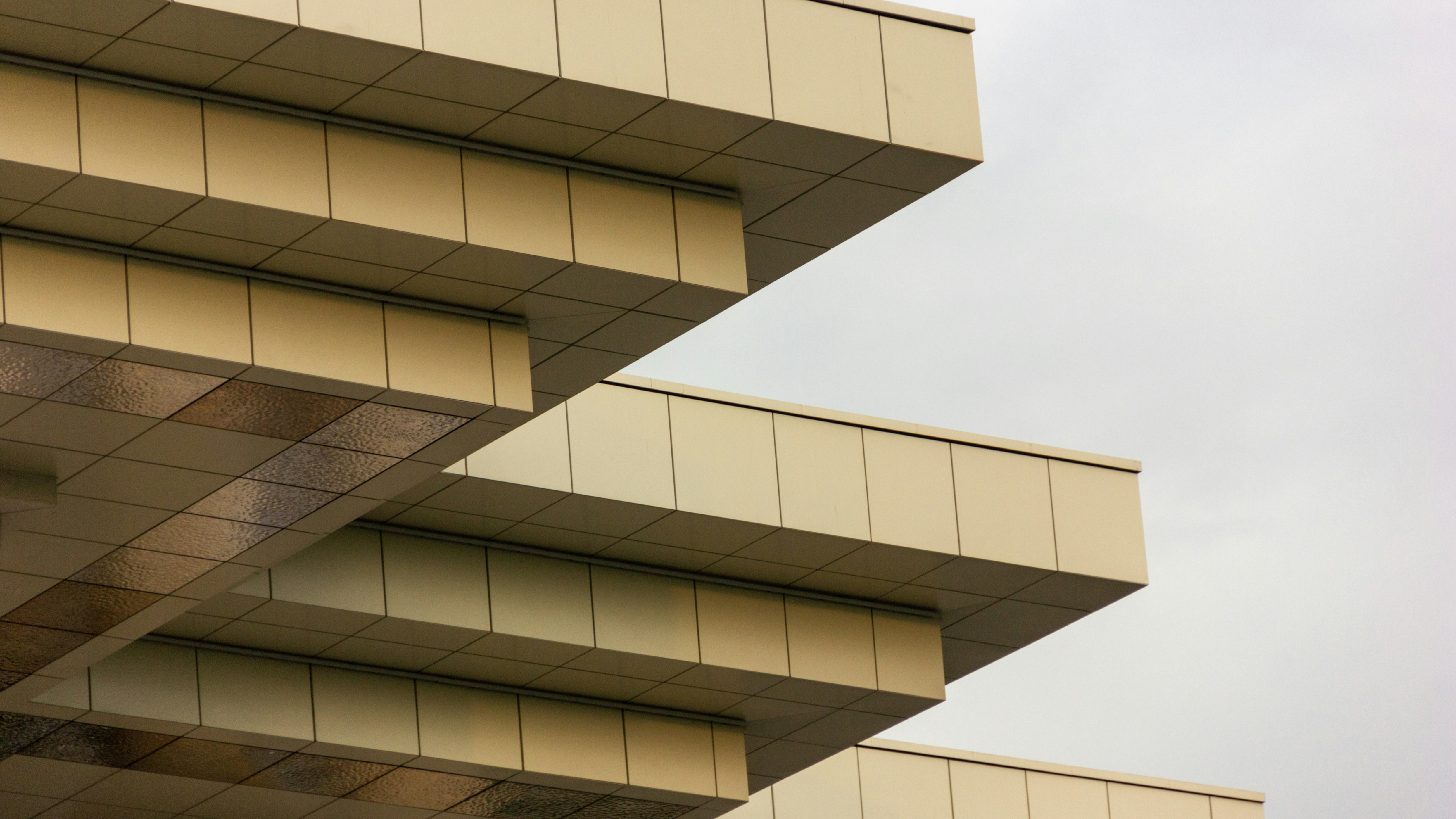 a building with a glass wall