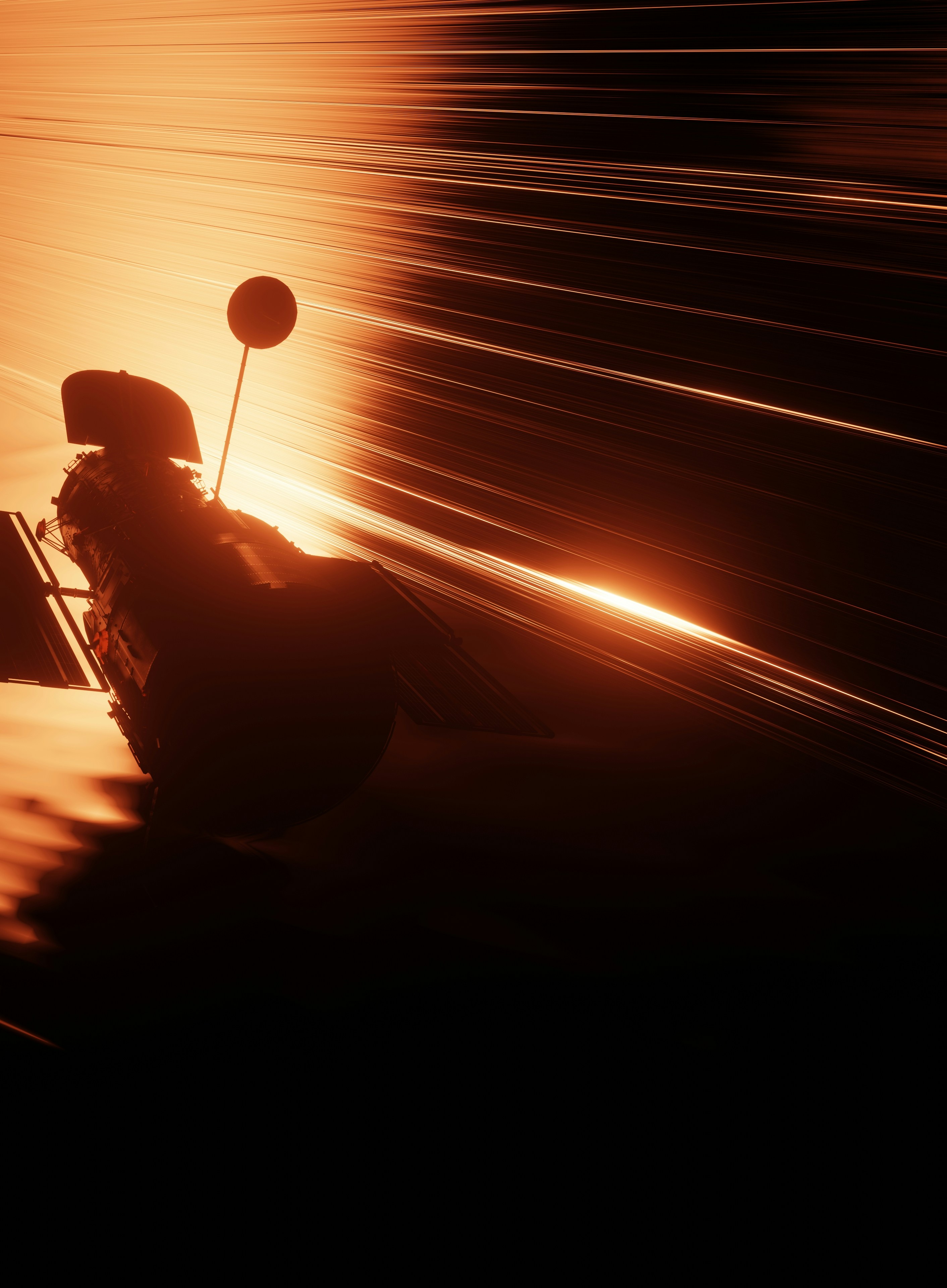 a silhouette of a person sitting in a chair with a red light