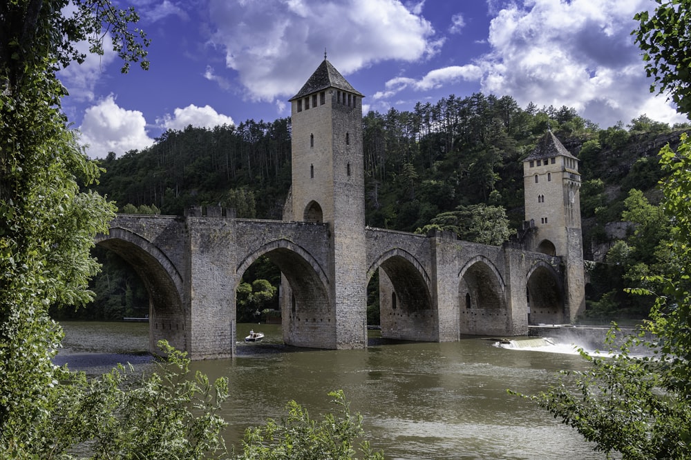 a bridge over a river