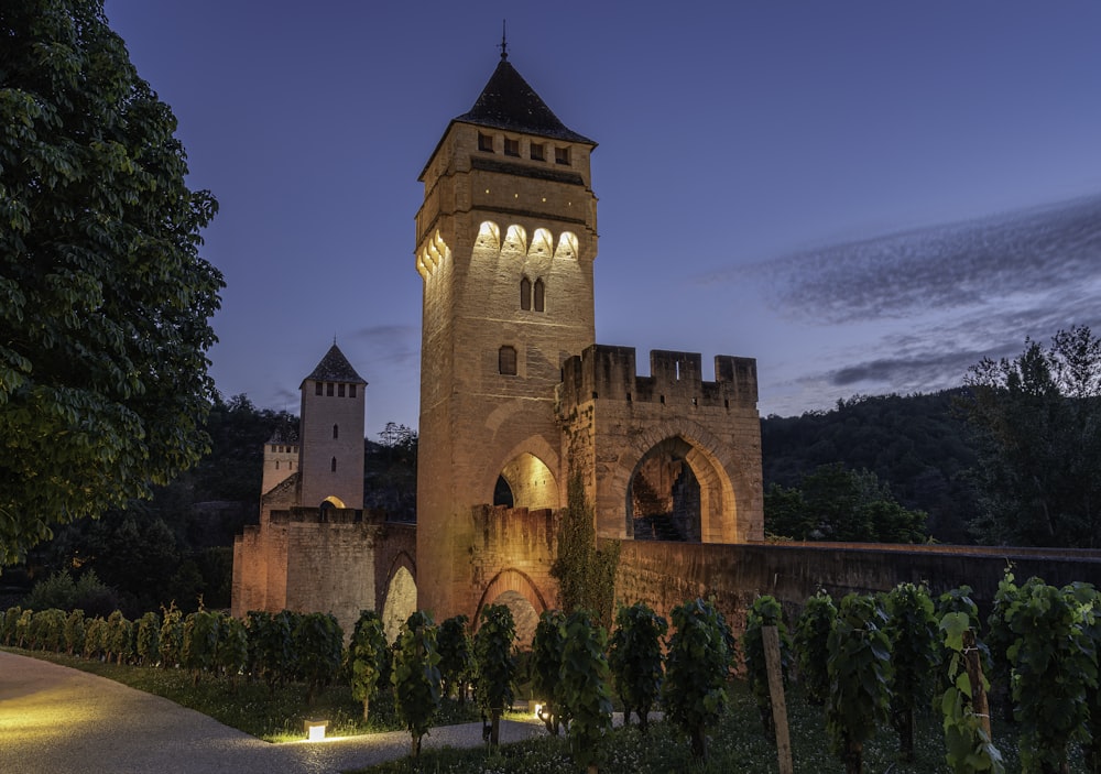 a castle with a clock tower