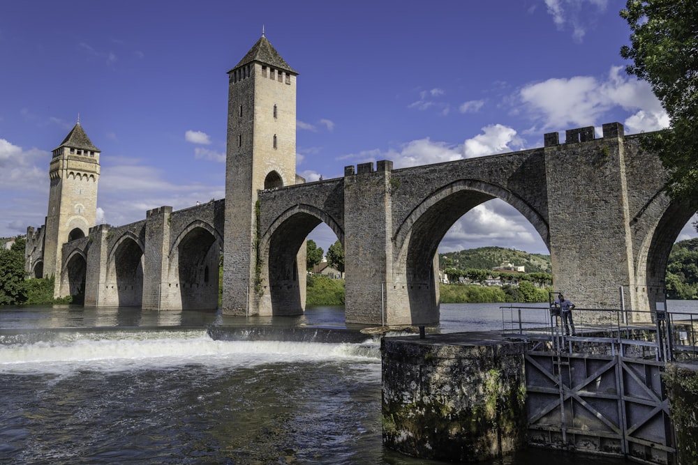 a bridge with towers and towers