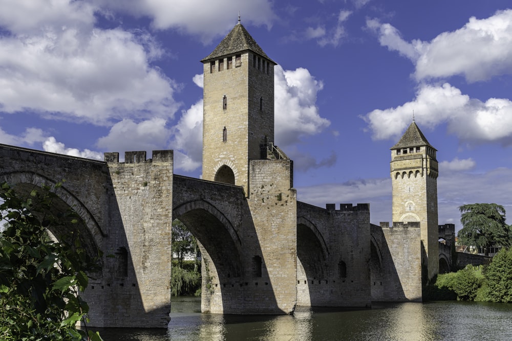 a bridge with towers and a tower