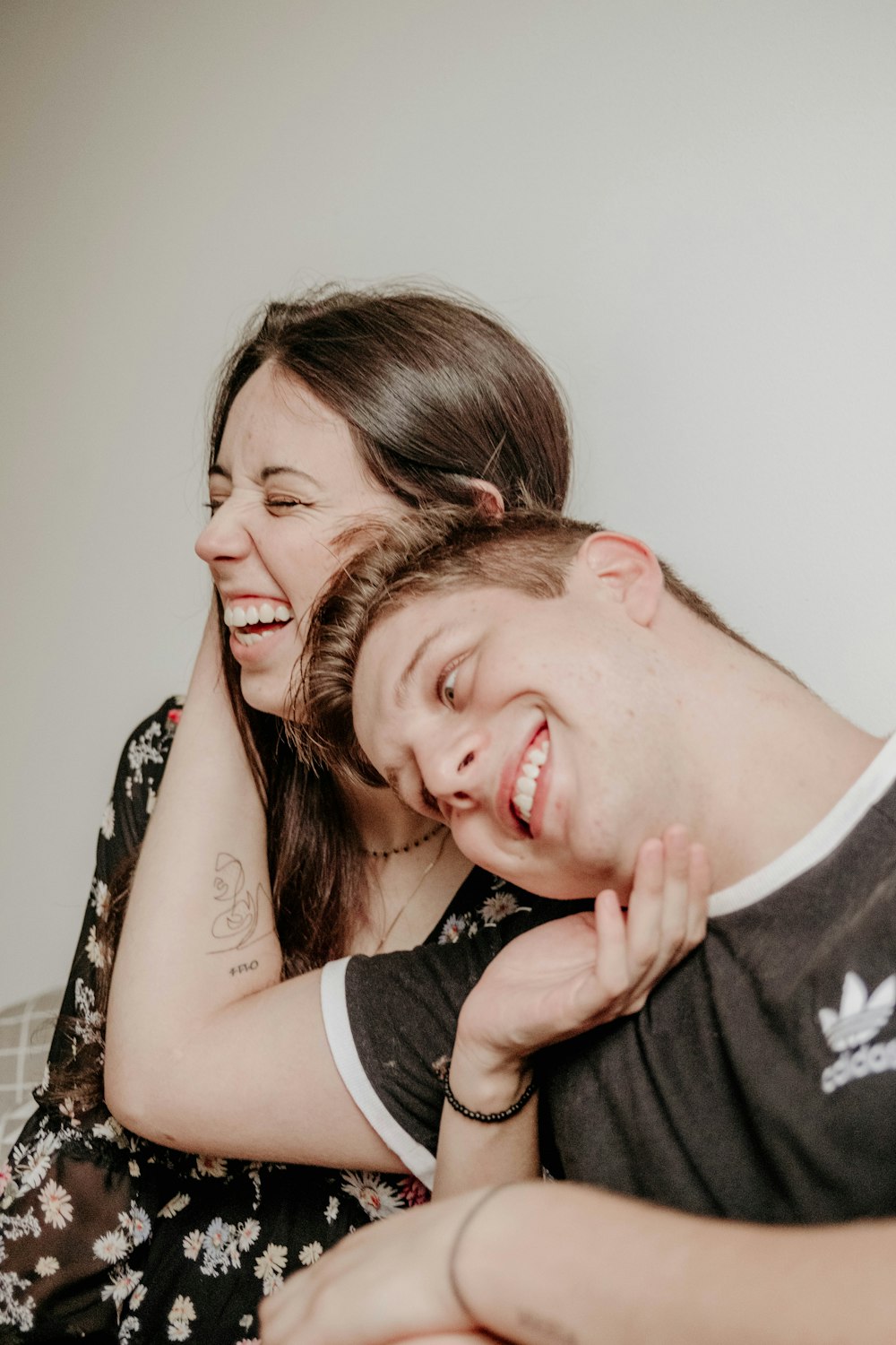 a man and woman laughing