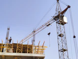 a person standing on a crane