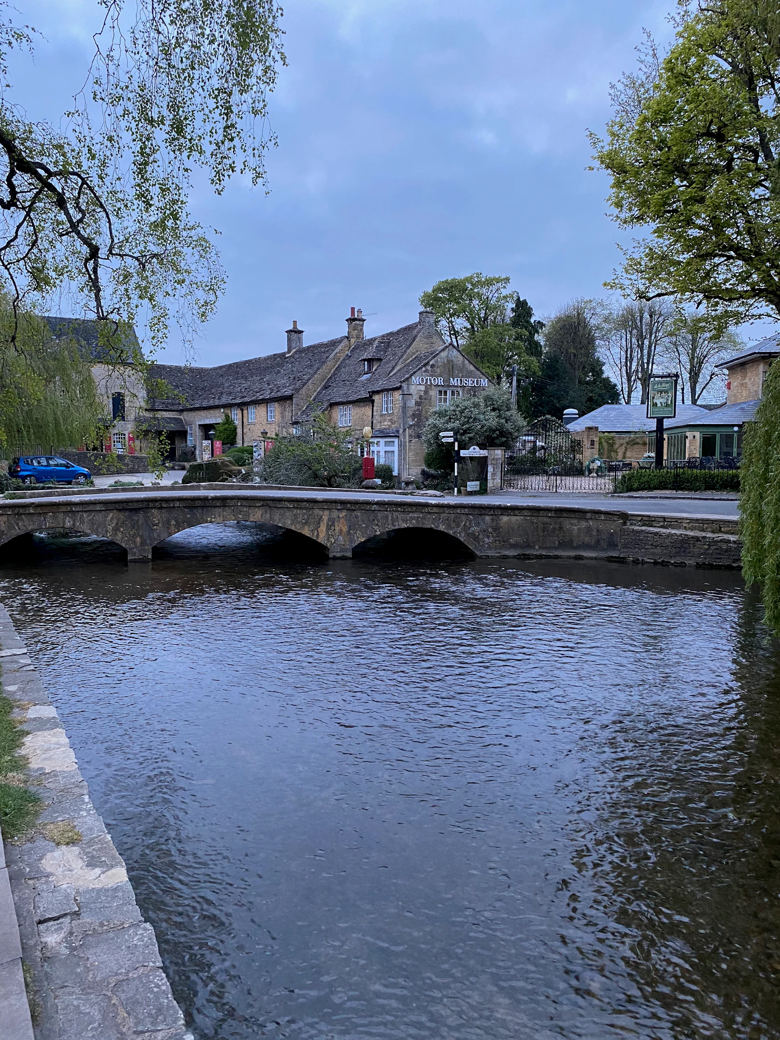 A low stone bridge over the River Windrush at Bourton-on-the-Water.