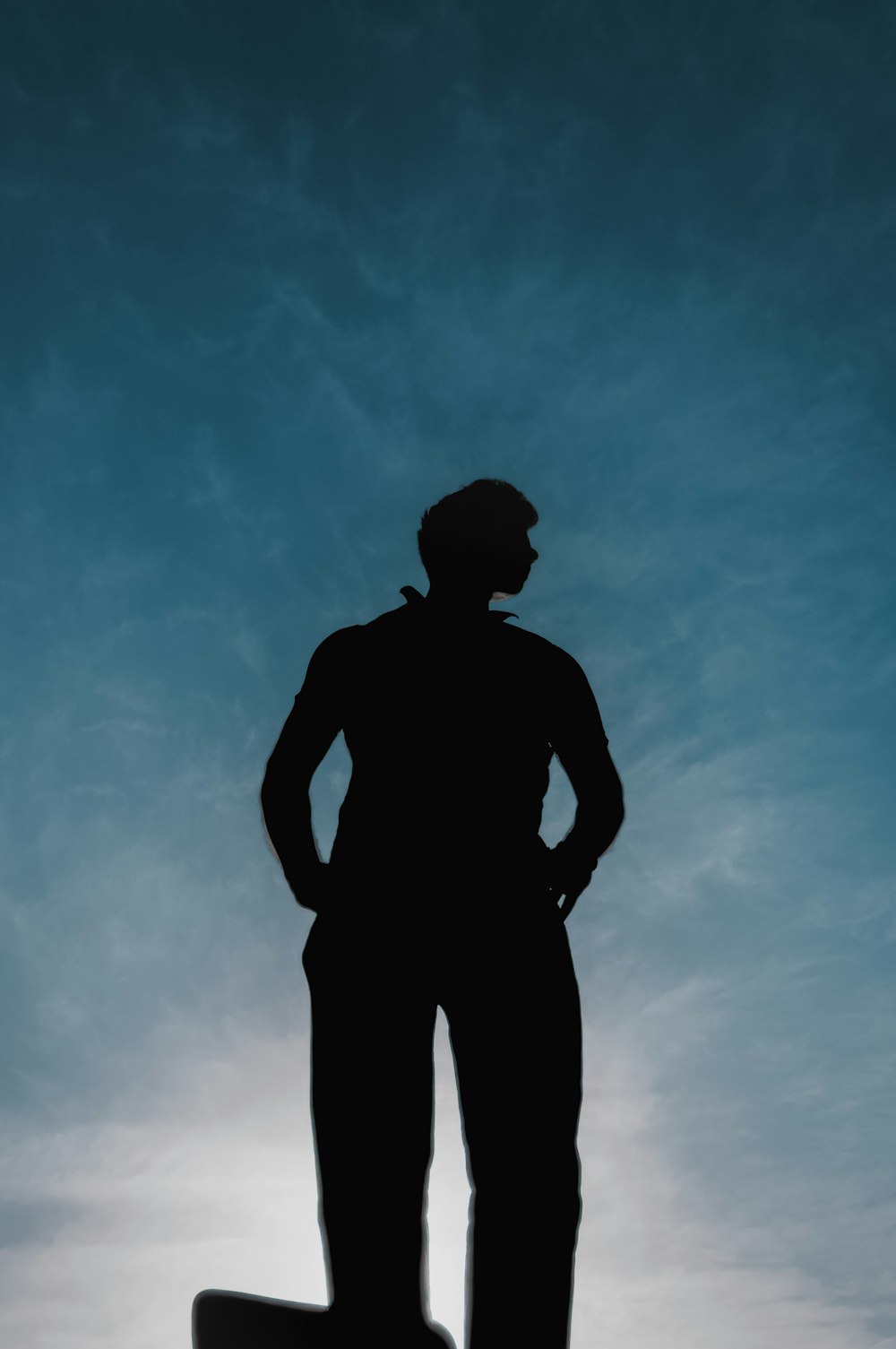 a silhouette of a man