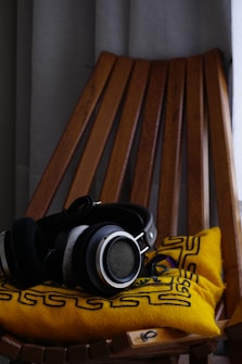 a pair of headphones on a chair