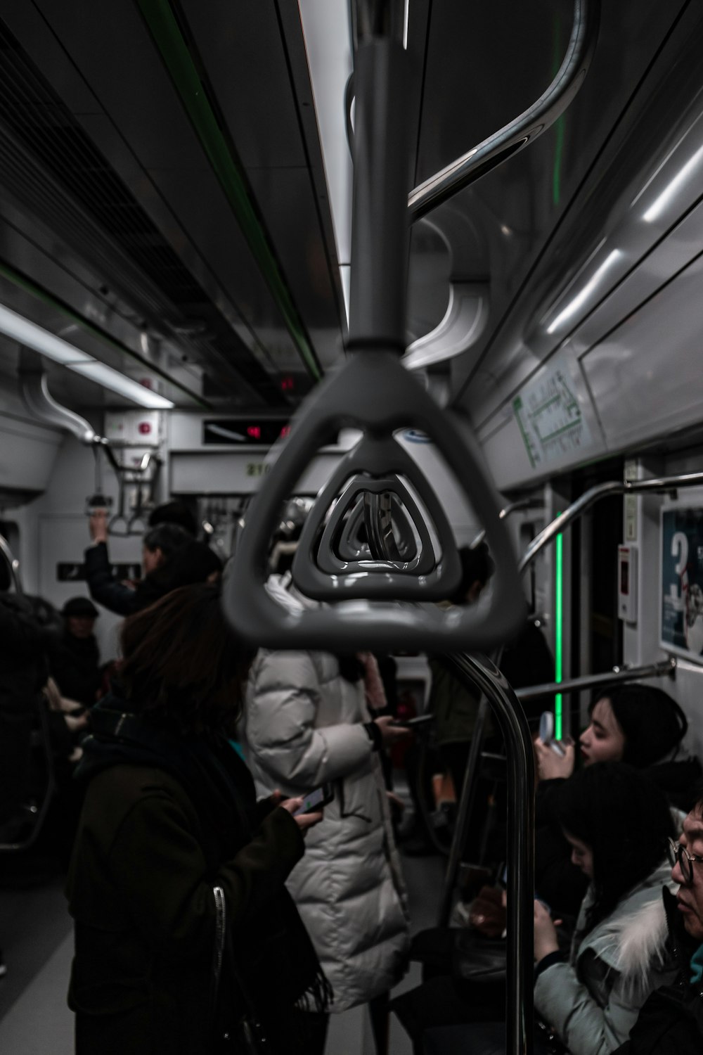 a group of people on a subway