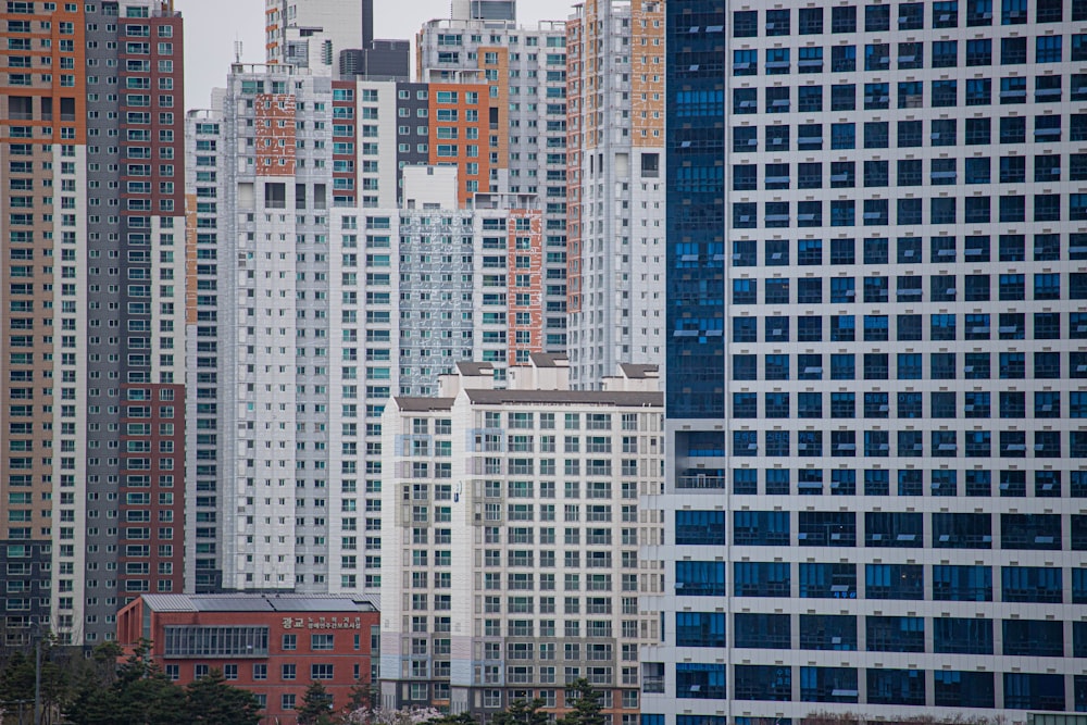 a group of tall buildings