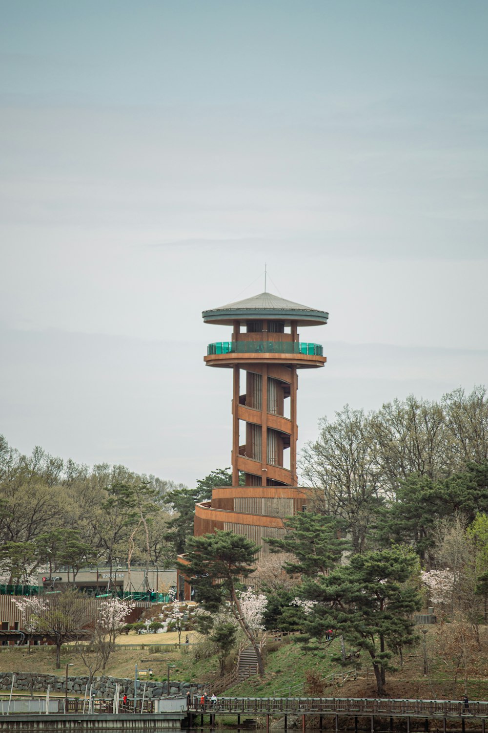 a tall tower with a round top