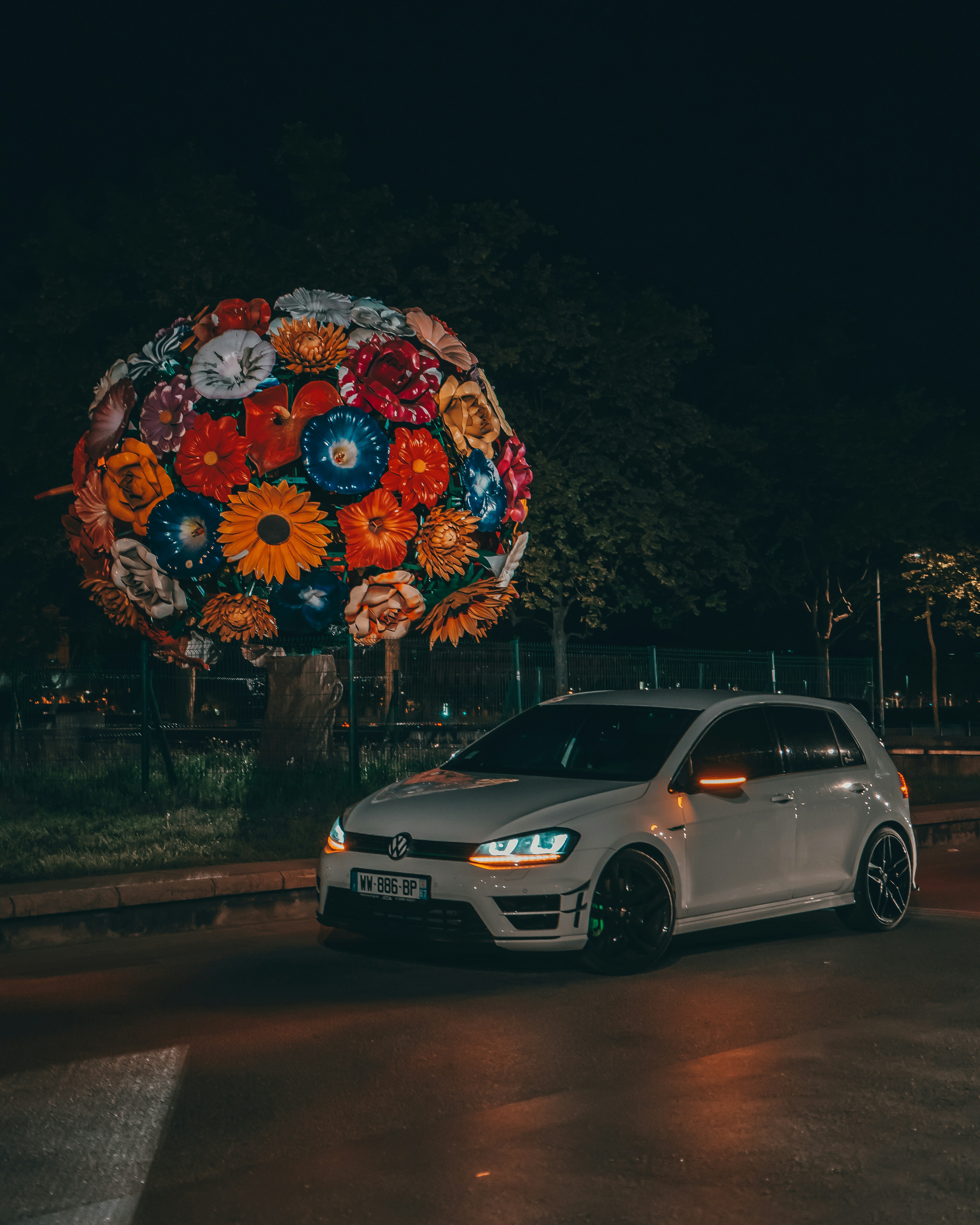 a car with a large umbrella over it