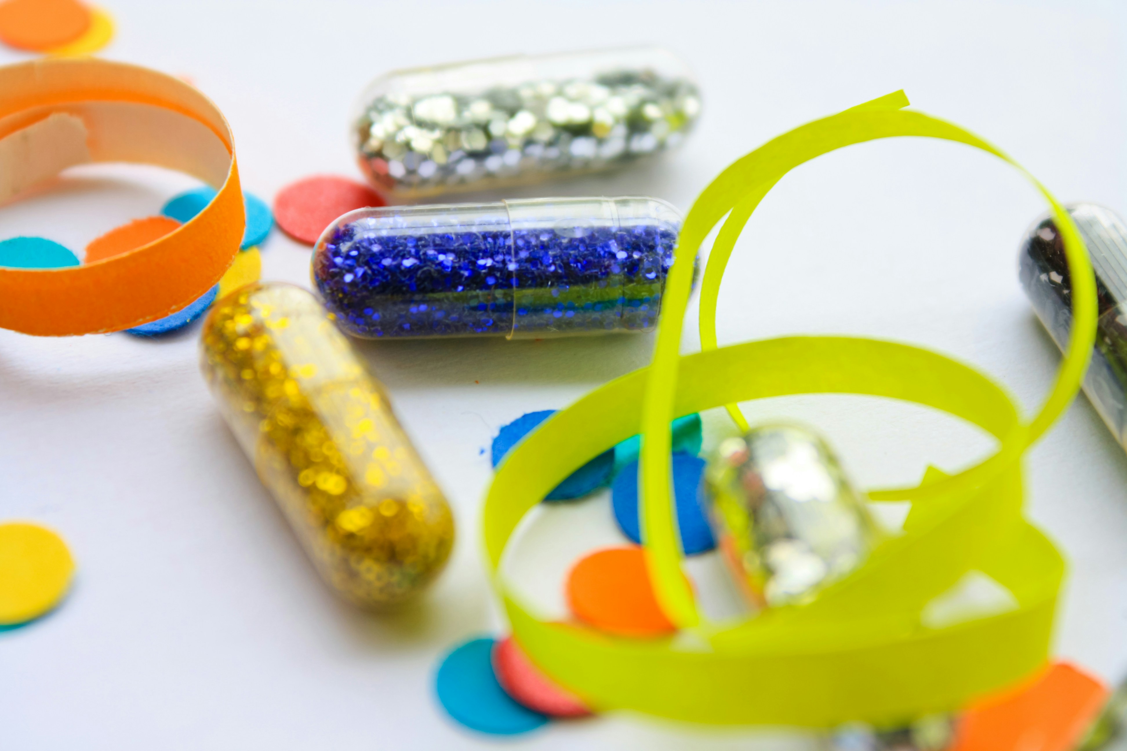 일부 장난감의 클로즈업