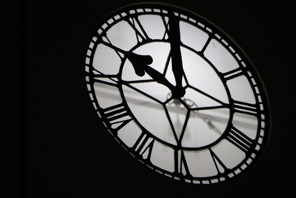 a black and white clock