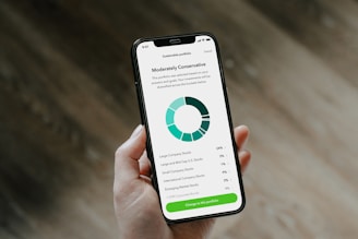 uma pessoa olhando seus investimentos no celular.