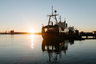 a large ship in the water