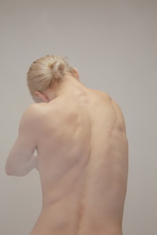 a man with no shirt