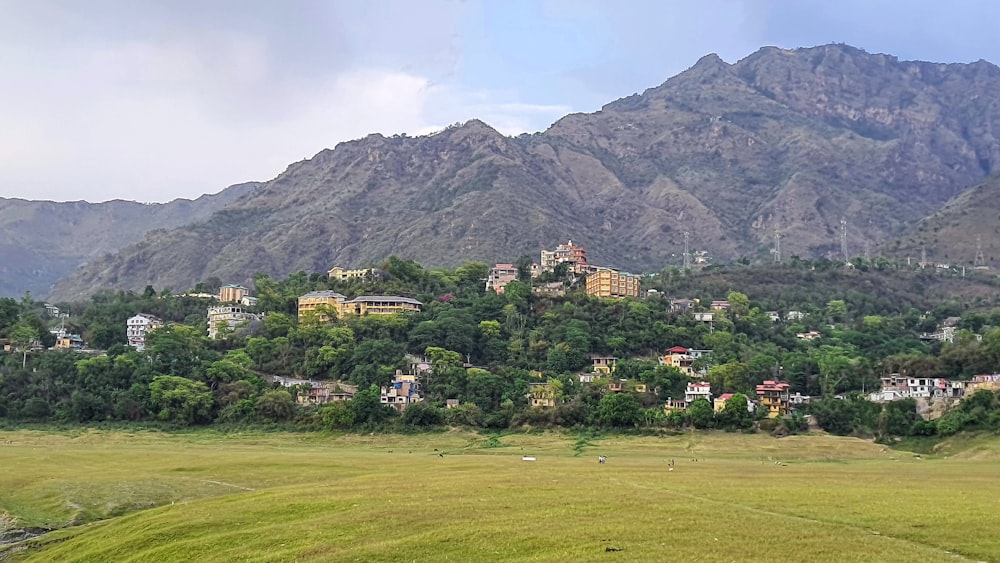 a town in the valley between mountains