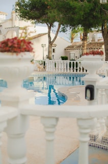 a pool with a fence around it