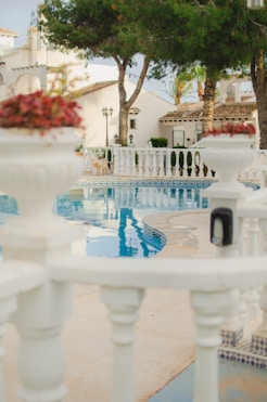 a pool with a fence around it