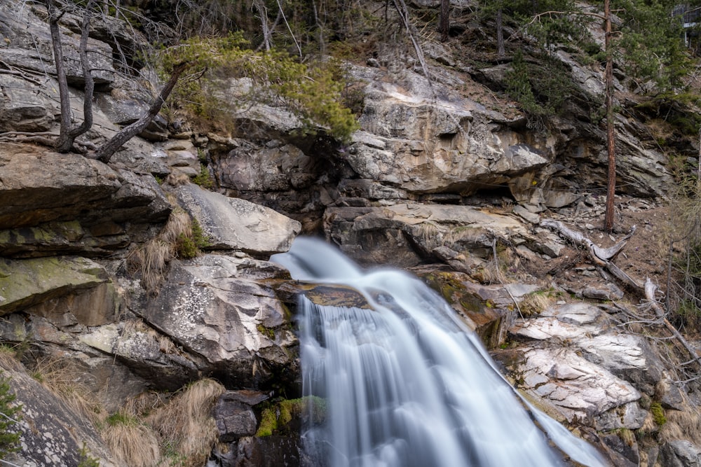 a river flowing through rocks