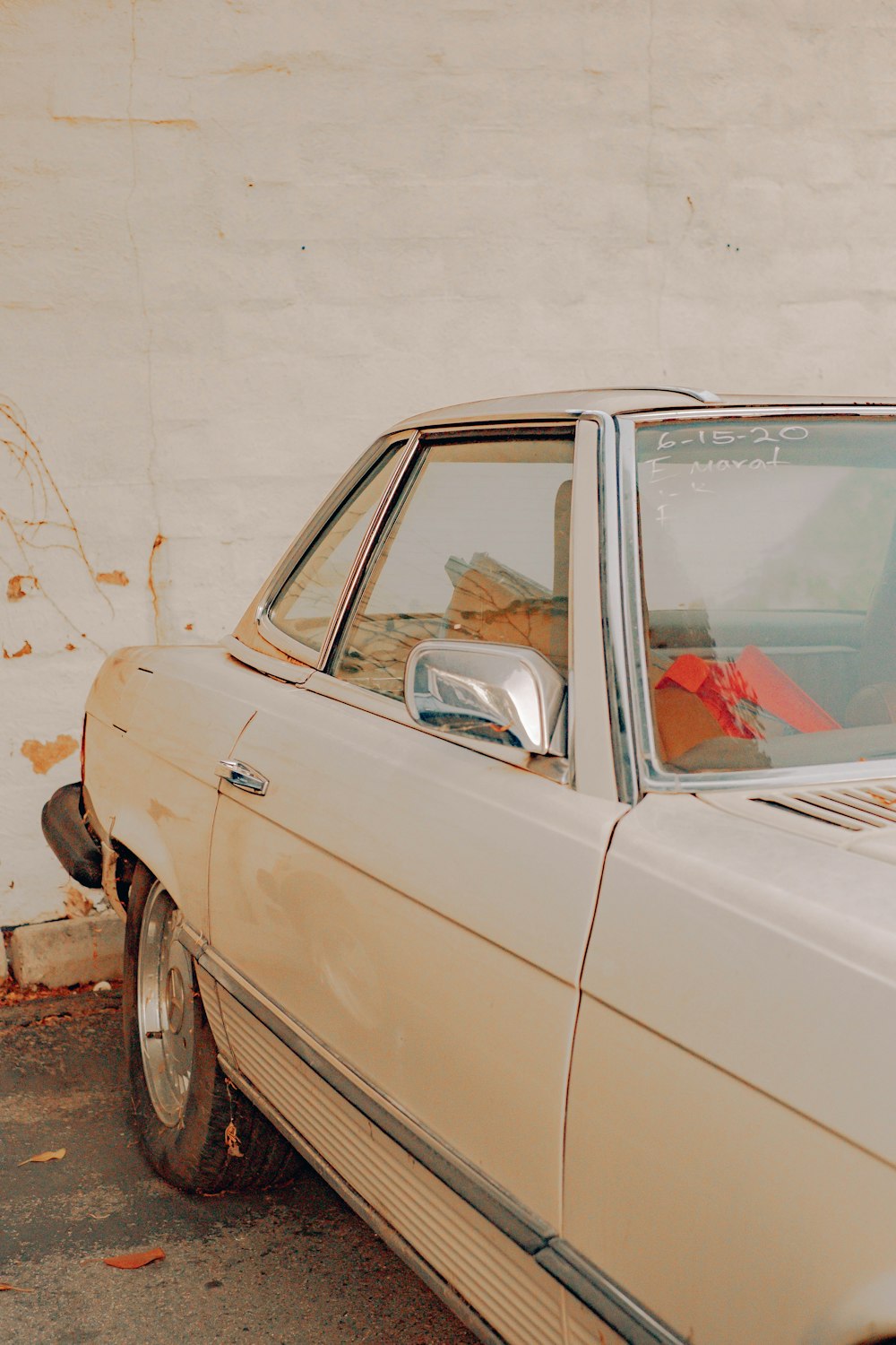 a car parked on the side of a road