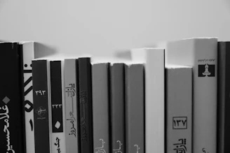 a row of books