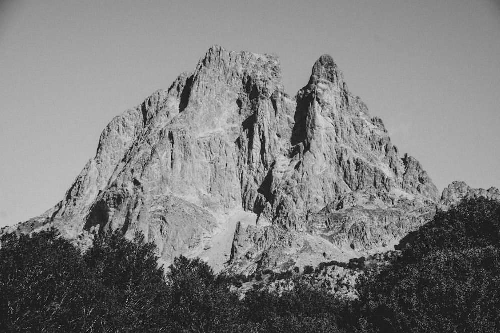 a mountain with snow