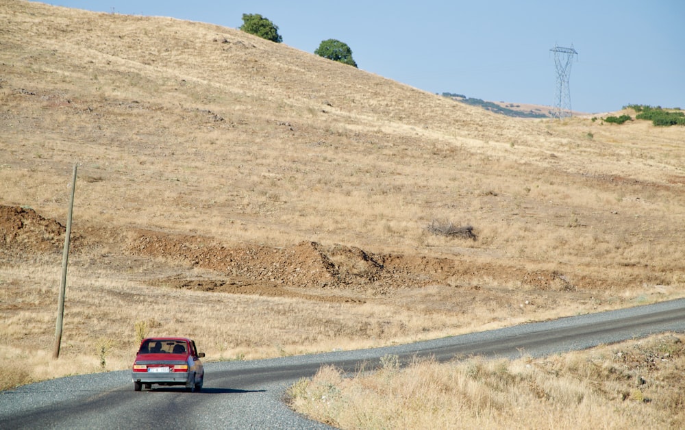 a car driving on a road