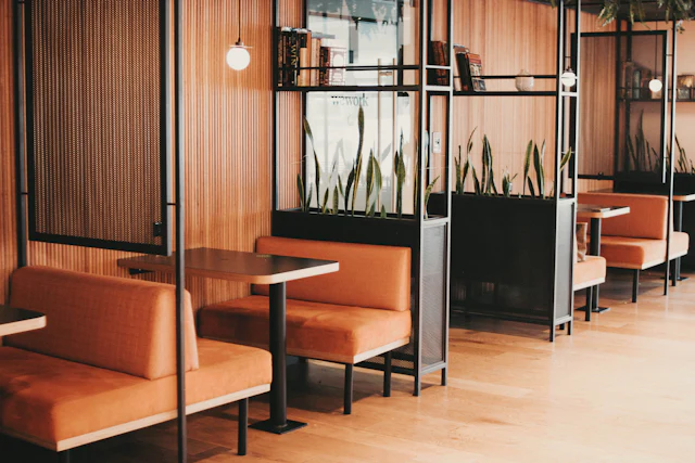 Booth Seating Cafeteria — commercial cafeteria & pantry interior design