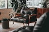 a leather chair in a room